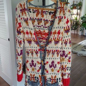 Anthropologie boho sweater coat